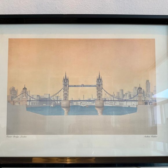 Tower Bridge, London by Andras Kaldor - Fine Art Poster with frame - Picture 1 of 2